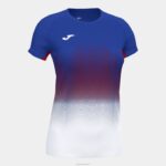 Joma 82P4R2599 أزرق ملكي أبيض أحمر قميص قصير الأكمام النخبة السابع نحيف