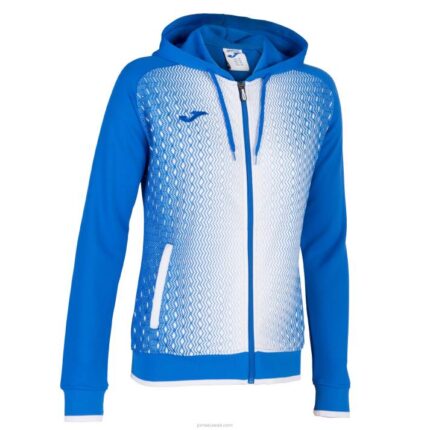 Joma 82P4R2636 أزرق ملكي أبيض سوبرنوفا سترة مقنعين نحيف