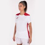 Joma 82P4R2660 أبيض أحمر بطولة قميص قصير الأكمام سادسا نحيف - Image 2