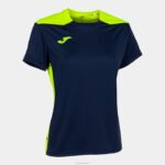 Joma 82P4R2662 الأزرق الداكن أصفر فلوري بطولة قميص قصير الأكمام سادسا نحيف