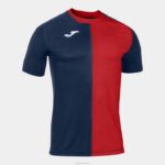 Joma 82P4R2846 الأزرق الداكن الأحمر قميص مدينة كم قصير رجال