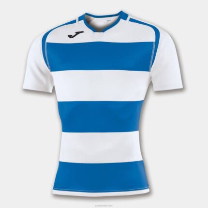 Joma 82P4R2935 أزرق ملكي أبيض قميص قصير الأكمام prorugby الثاني رجال