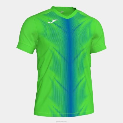 Joma 82P4R2958 الفلورسنت الأخضر والأزرق الملكي قميص بأكمام قصيرة أوليمبيا رجال