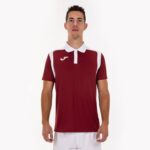 Joma 82P4R2985 بورجوندي أبيض بطولة قميص بولو بأكمام قصيرة v رجال - Image 2