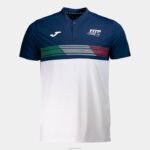 Joma 82P4R2993 الأزرق الداكن الأبيض قميص بولو قصير الاكمام لاتحاد التنس والباديل الايطالى