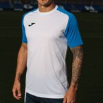 Joma 82P4R3095 أبيض أزرق ملكي قميص بأكمام قصيرة أكاديمية رابعا رجال - Image 3