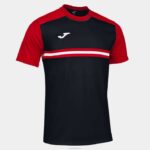 Joma 82P4R3186 أسود أحمر قميص قصير الأكمام hispa الرابع رجال