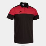 Joma 82P4R3208 أسود أحمر قميص بولو بأكمام قصيرة طاقم v رجال