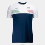 Joma 82P4R330 أبيض كحلي قميص الاتحاد الايطالى للتنس والباديل بأكمام قصيرة