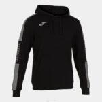 Joma 82P4R3323 مزيج أسود رمادي سترة الشارع مقنعين رجال