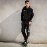 Joma 82P4R3323 مزيج أسود رمادي سترة الشارع مقنعين رجال - Image 5