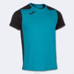 Joma 82P4R3346 الفيروز الأسود قميص قصير الأكمام سجل الثاني رجال