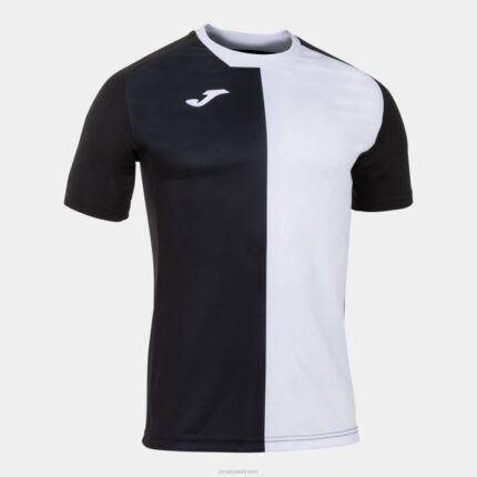 Joma 82P4R3411 أسود أبيض قميص مدينة كم قصير رجال