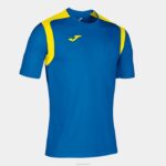 Joma 82P4R3468 الأزرق الملكي الأصفر بطولة قميص قصير الأكمام v رجال