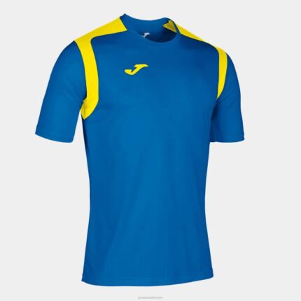 Joma 82P4R3468 الأزرق الملكي الأصفر بطولة قميص قصير الأكمام v رجال