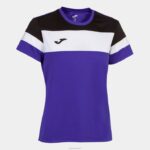 Joma 82P4R3597 أرجواني أسود أبيض قميص بأكمام قصيرة طاقم رابعا نحيف