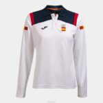 Joma 82P4R3598 أبيض قميص بولو كم طويل اللجنة الاولمبية الاسبانية نحيف