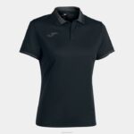 Joma 82P4R3686 أسود رمادي غامق بطولة قميص بولو قصير الاكمام vi نحيف