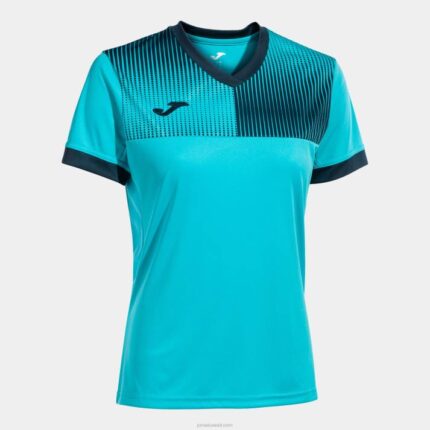Joma 82P4R3770 الفلورسنت الفيروز الأزرق الداكن قميص بأكمام قصيرة مستعر أعظم صديق للبيئة نحيف