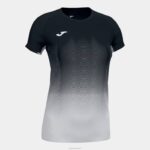 Joma 82P4R3789 أسود أبيض رمادي قميص قصير الأكمام النخبة السابع نحيف