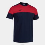 Joma 82P4R381 الأزرق الداكن الأحمر قميص طاقم قصير الأكمام v رجال