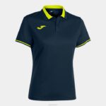 Joma 82P4R3907 الأزرق الداكن أصفر فلوري بطولة قميص بولو قصير الاكمام vi نحيف
