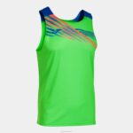 Joma 82P4R395 الفلورسنت الأخضر والأزرق الملكي بلا أكمام تي شيرت النخبة x رجال