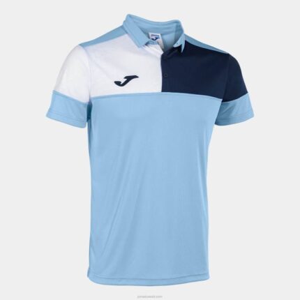 Joma 82P4R397 السماء الزرقاء البحرية الزرقاء البيضاء قميص بولو بأكمام قصيرة طاقم v رجال