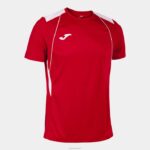 Joma 82P4R406 احمر ابيض قميص بطولة قصيرة الأكمام السابع رجال