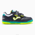 Joma 82P4R4101 الأزرق الداكن والأصفر حذاء كرة الصالات توب فليكس جونيور 23 للناشئين في الأماكن المغلقة