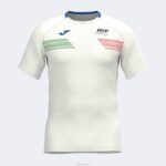 Joma 82P4R4322 أبيض قميص الاتحاد الايطالى للتنس والباديل بأكمام قصيرة