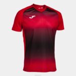 Joma 82P4R432 أحمر أسود قميص بأكمام قصيرة النمر v رجال