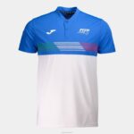 Joma 82P4R4701 أزرق ملكي أبيض قميص بولو قصير الاكمام لاتحاد التنس والباديل الايطالى