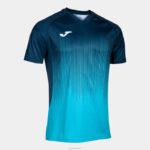 Joma 82P4R485 الفلورسنت الفيروز الأزرق الداكن قميص بأكمام قصيرة النمر الرابع رجال