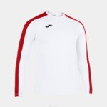 Joma 82P4R543 أبيض أحمر أكاديمية قميص بأكمام طويلة III رجال