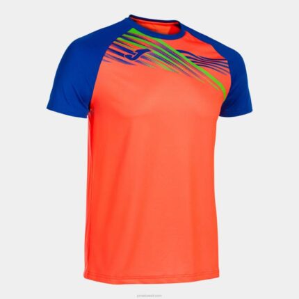 Joma 82P4R587 نيون المرجان الأزرق الملكي قميص قصير الأكمام النخبة x رجال