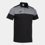 Joma 82P4R626 أسود اللون الرمادي قميص بولو بأكمام قصيرة طاقم v رجال