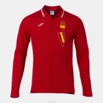 Joma 82P4R631 احمر ابيض قميص بولو كم طويل ترفيهي اللجنة الأولمبية الإسبانية