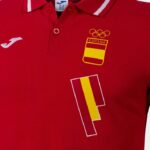 Joma 82P4R631 احمر ابيض قميص بولو كم طويل ترفيهي اللجنة الأولمبية الإسبانية - Image 4
