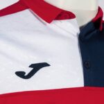Joma 82P4R644 أحمر أزرق كحلي أبيض قميص بولو بأكمام قصيرة طاقم v رجال - Image 3