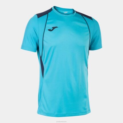 Joma 82P4R646 الفلورسنت الفيروز الأزرق الداكن قميص بطولة قصيرة الأكمام السابع رجال
