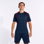 Joma 82P4R648 الأزرق الداكن الأحمر قميص بطولة قصيرة الأكمام السابع رجال - Image 7