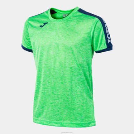 Joma 82P4R684 الفلورسنت الأخضر مزيج من الرمادي والأزرق الداكن قميص قصير الأكمام escanu رجال
