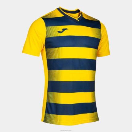 Joma 82P4R721 أصفر أزرق كحلي قميص بكم قصير europa v رجال