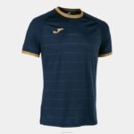 Joma 82P4R871 الأزرق الداكن قميص ذهبي كم قصير v رجال