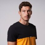 Joma 82P4R87 برتقالة سوداء قميص قصير الاكمام كاليفورنيا رجال - Image 4