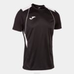 Joma 82P4R890 أسود أبيض قميص بطولة قصيرة الأكمام السابع رجال