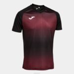 Joma 82P4R92 بورجوندي أسود قميص بأكمام قصيرة النمر v رجال